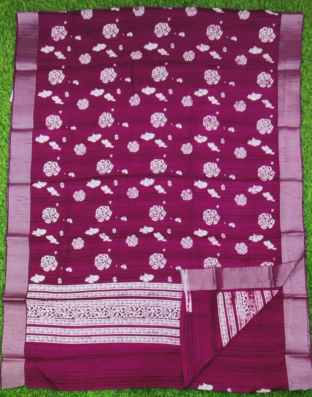 Burgundy Tussar Silk 27June5