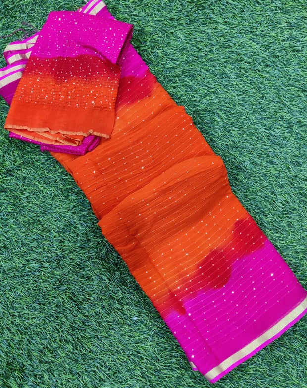 Orange Pure Georgette 6July1