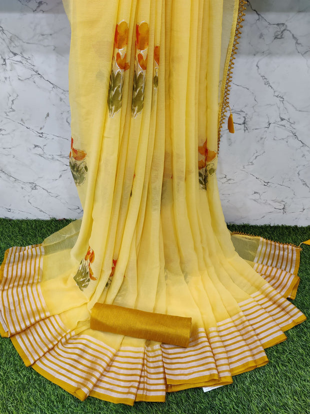 Yellow Shiffon Georgette 21July13