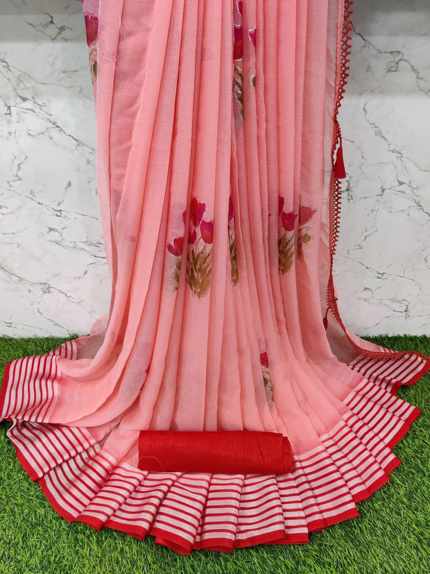 Peach Shiffon Georgette 21July16