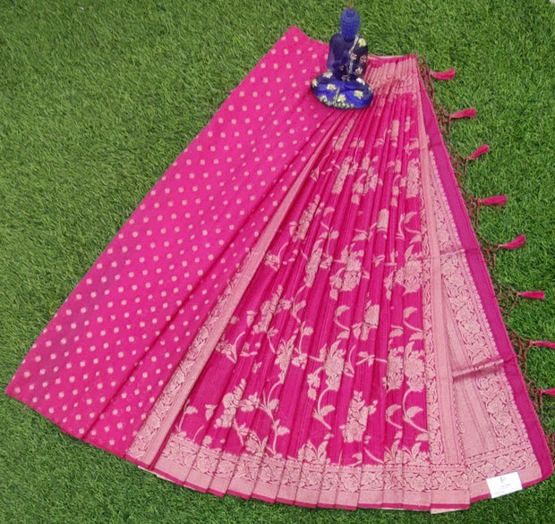 Tomato Pink Jute pattu 22July7