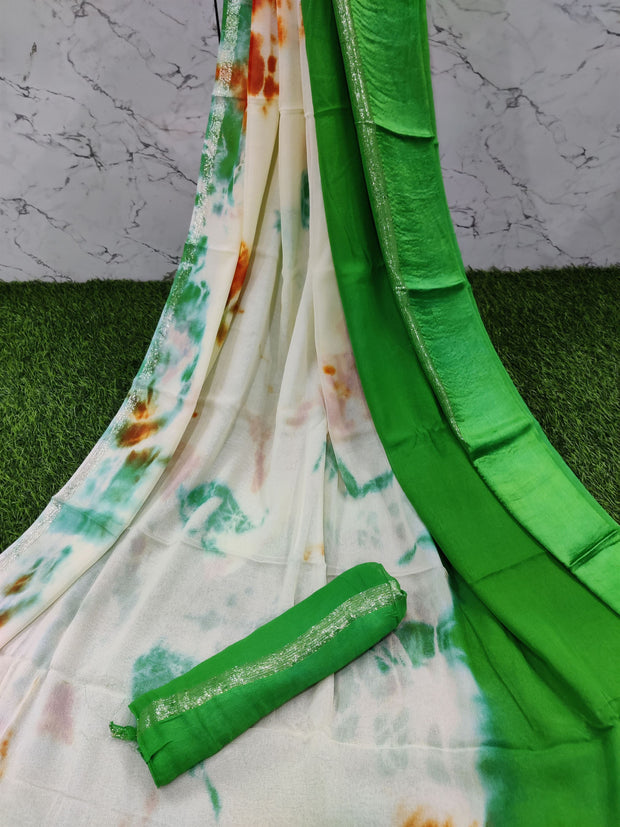 Cream-Green Shibori 25July15