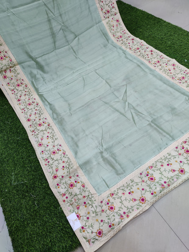 Light Green Tussar Silk 3AUG3