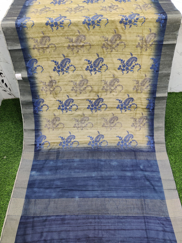 Cream Tussar Silk 14AUG15E