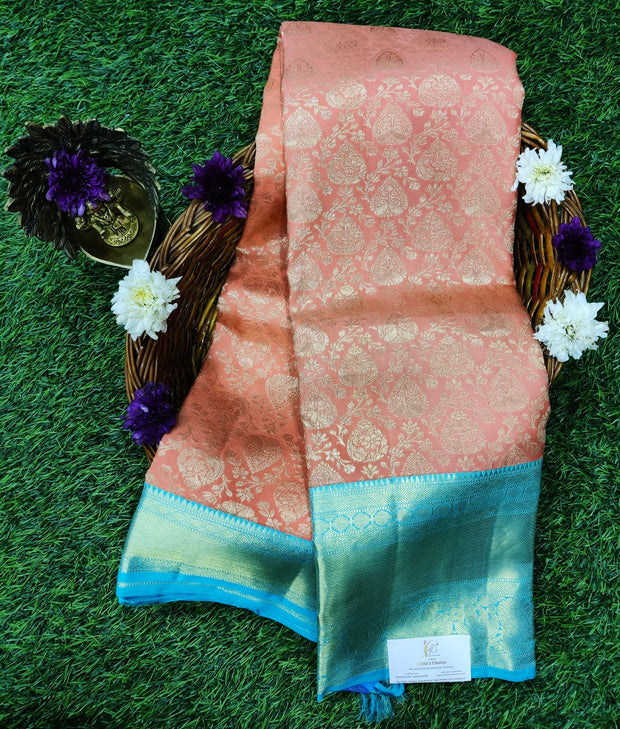 Peach Kanchi Pattu Blue 23LV6