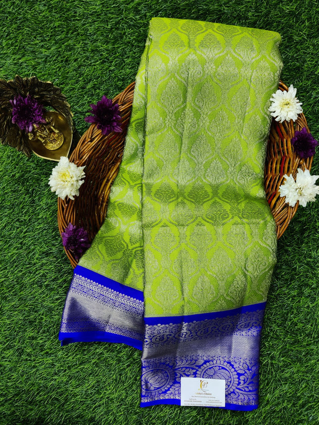 Mehndi Green Kanchi Pattu Blue 23LV9