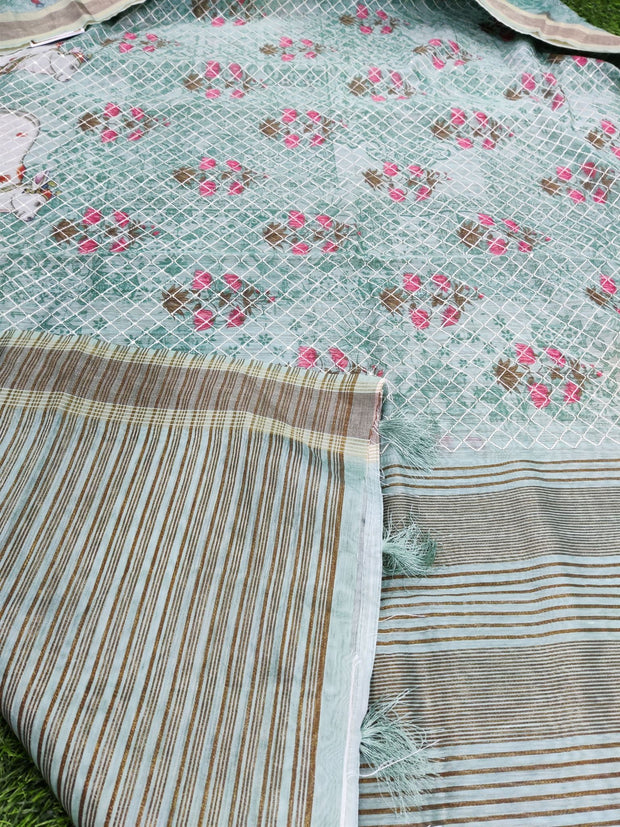 Lux Green Chanderi Voile 24AUG18