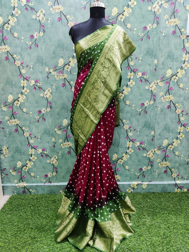 Marron Georgette Bandhani 29AUG7E