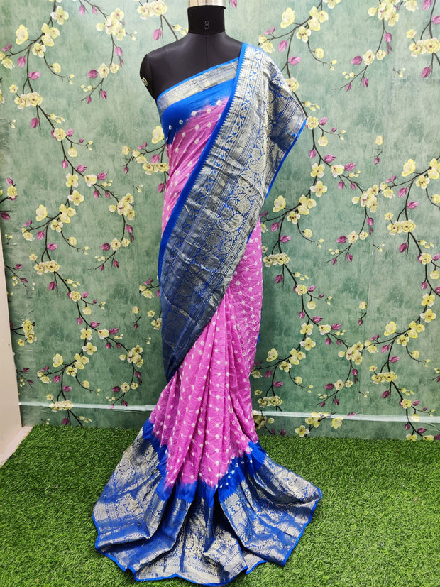 Pink Georgette Bandhani 29AUG5E