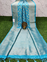 Light Blue  Jute Kattan Pattu 30AUG8E