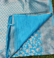 Light Blue  Jute Kattan Pattu 30AUG8E