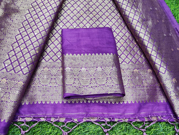 Purple Jute Kattan Pattu 30AUG1E