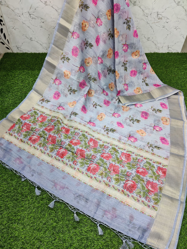 Grey Chenderi Voile 2SEP6E