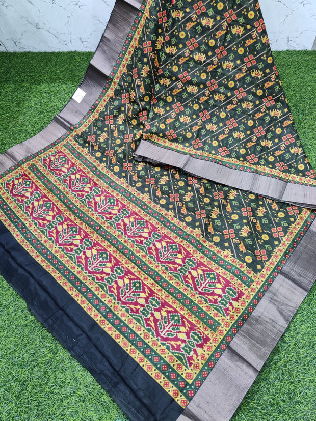 Dark Green Tussar Silk 2SEP10E