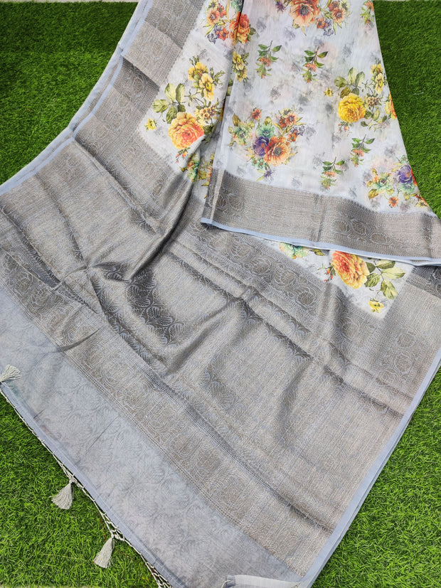 Grey Chenderi Voile 2SEP8E