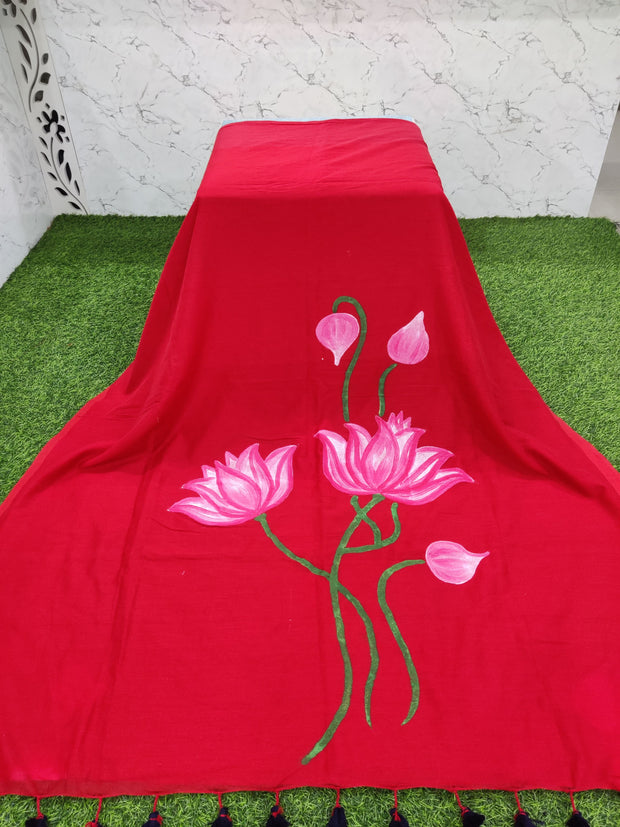 Tomato Red Khadi Cotton 3SEP9