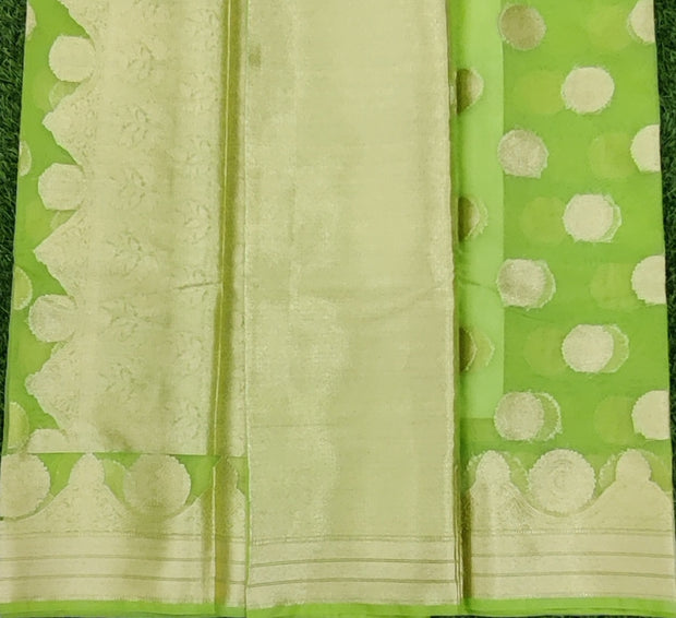 Green Banarasi Organza 9SEP13