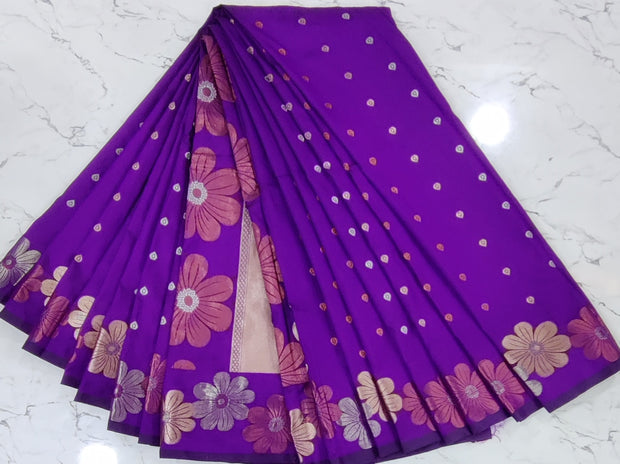 Purple Raw Silk Pattu 9SEP5