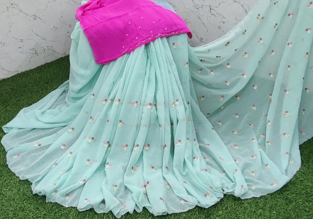 Lux Green Georgette 11SEP9