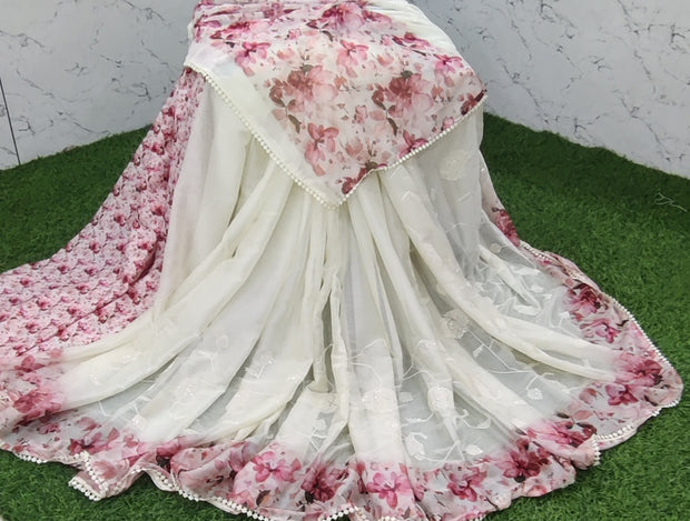 Cream LW Georgette 11SEP12