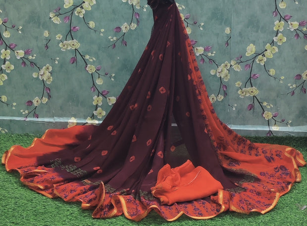 Brown Checks Georgette 14JAN10