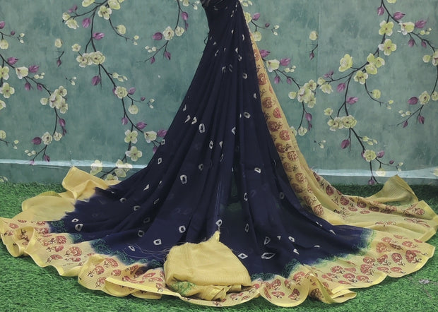 Blue Checks Georgette 14JAN9