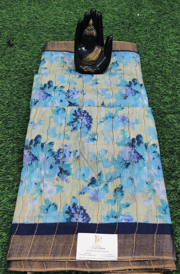 Blue Linen Tussar 16JAN5