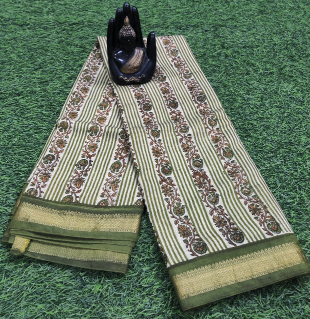 Mehandi Green Maheshwari Silk 4FEB4