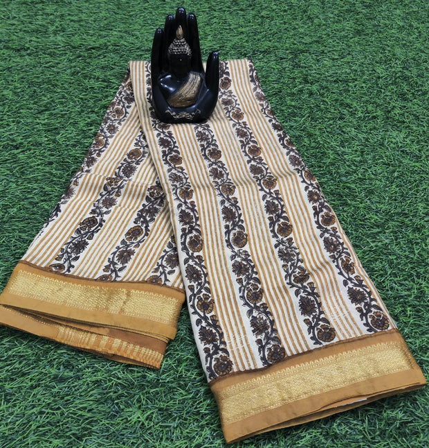 Mustard Yellow Maheshwari Silk 4FEB3