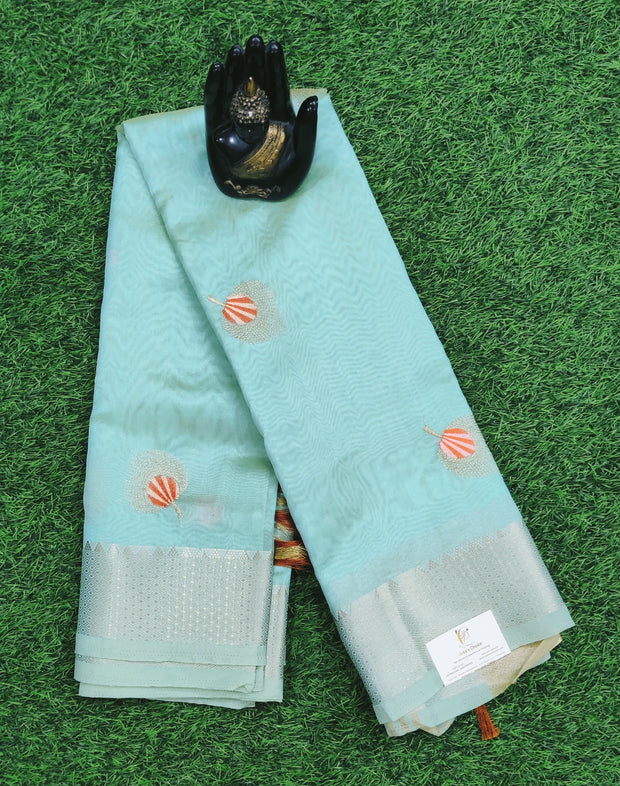 Light Blue Tissue Chanderi 4FEB6