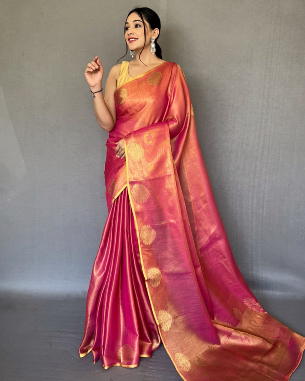 Red Tissue Silk Saree