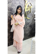 Light Peach Embroidered Suit Set 21May3