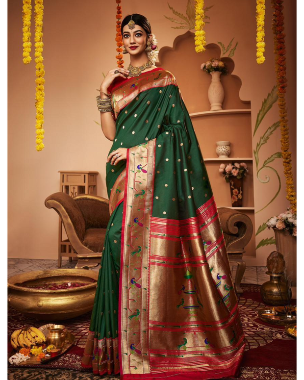 Green Banaras Paithani Saree