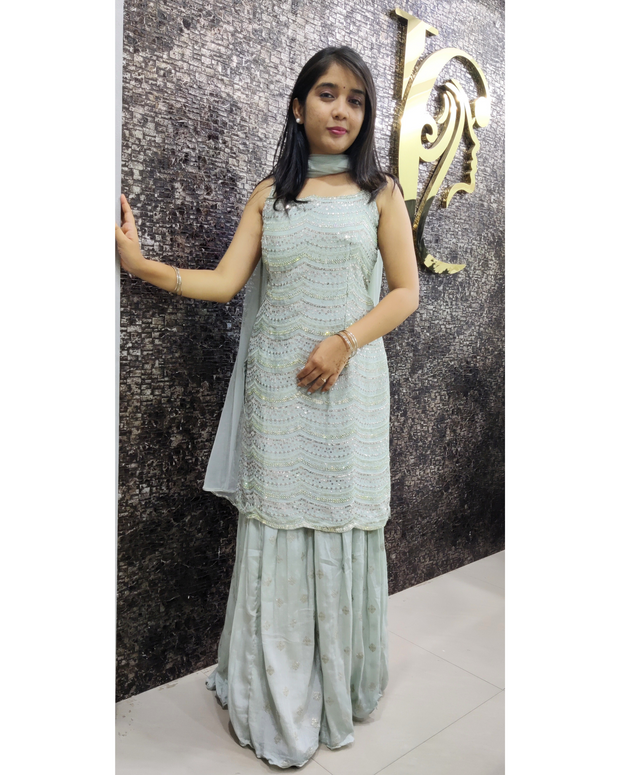 Light Grey Sharara Set 21May5