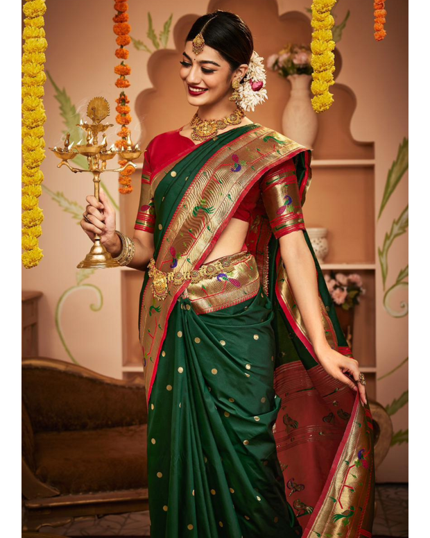 Green Banaras Paithani Saree