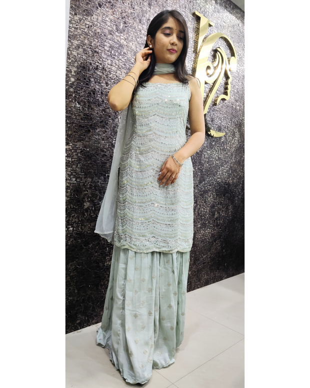 Light Grey Sharara Set 21May5