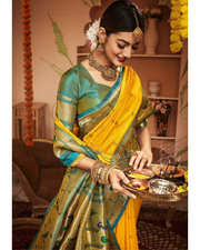 Yellow Banaras Paithani Saree