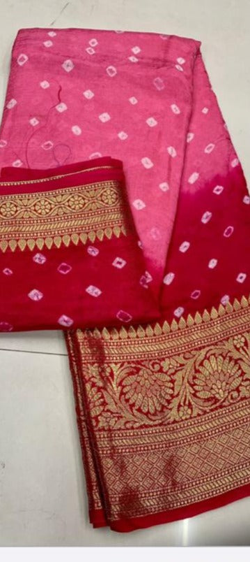 Dual Tone Bandhani Saree 01WNOV23-3