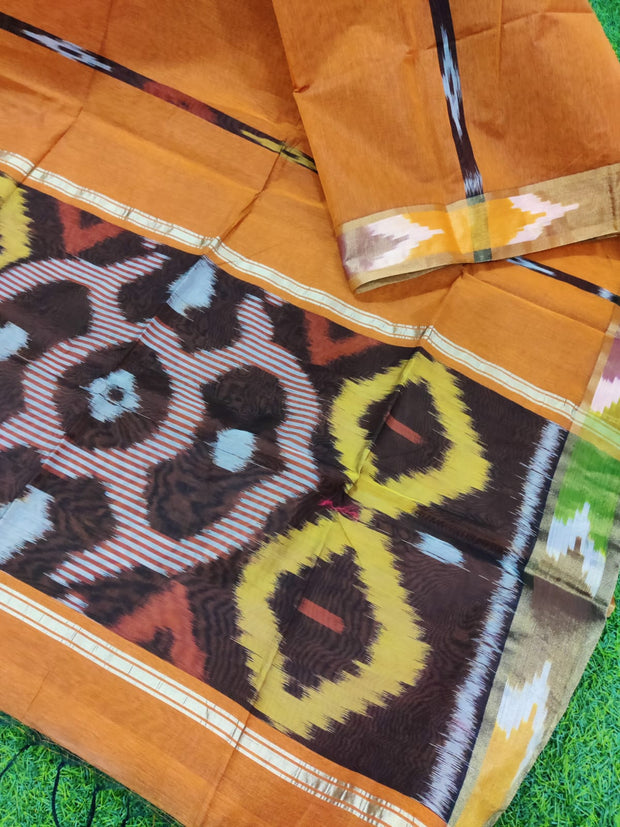 Orange Ikkat Cotton 29MAY15
