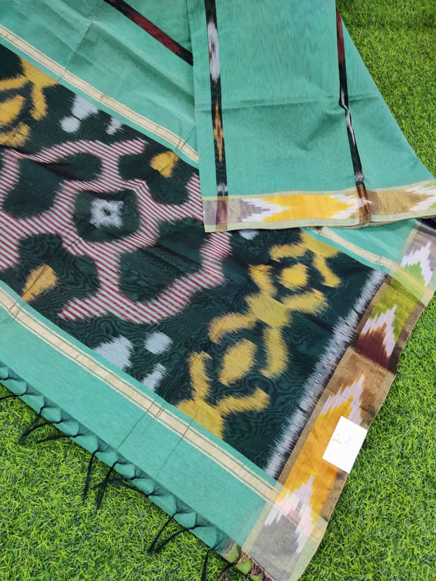 Lux Green Ikkat Cotton 29MAY8