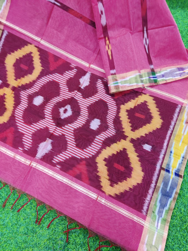 Onion Pink Ikkat Cotton 29MAY10