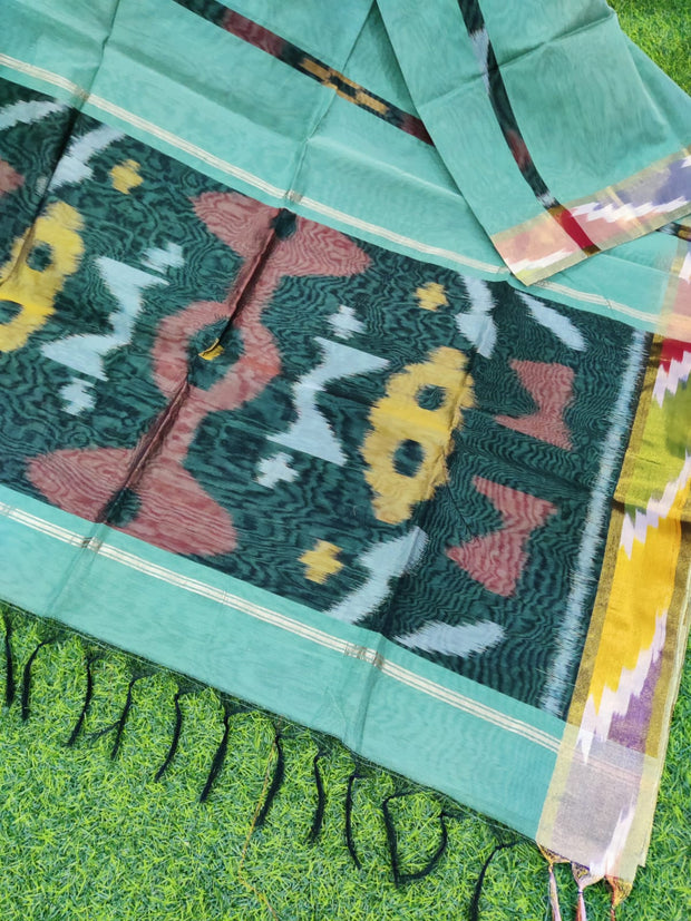 Pista Green Ikkat Cotton 29MAY24