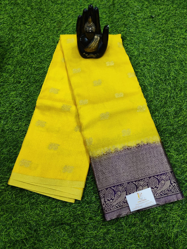 Yellow Khadi Georgette 30JUN5