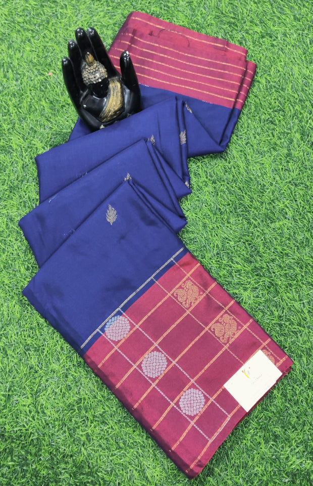 Blue Linen Pattu 1JUL3