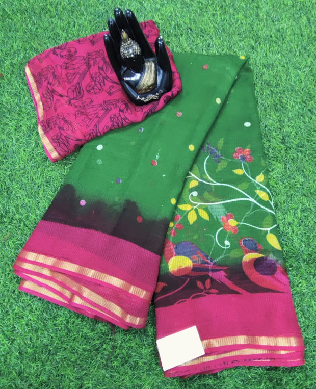 Green Pure Georgette 3JUL14E