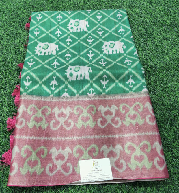 Green Ikkat Silk 4JUL4