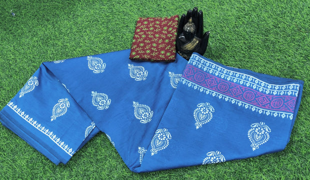 Blue  Khadi Silk 4JUL5E