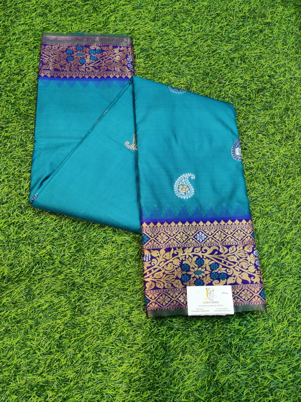 Peacock Blue Kanchi Pattu 11JUL8