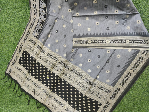 Grey LW Tussar Pattu 13JUL8E