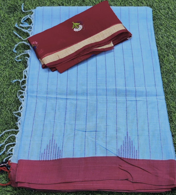 Blue Linen Handloom 15JUL7E